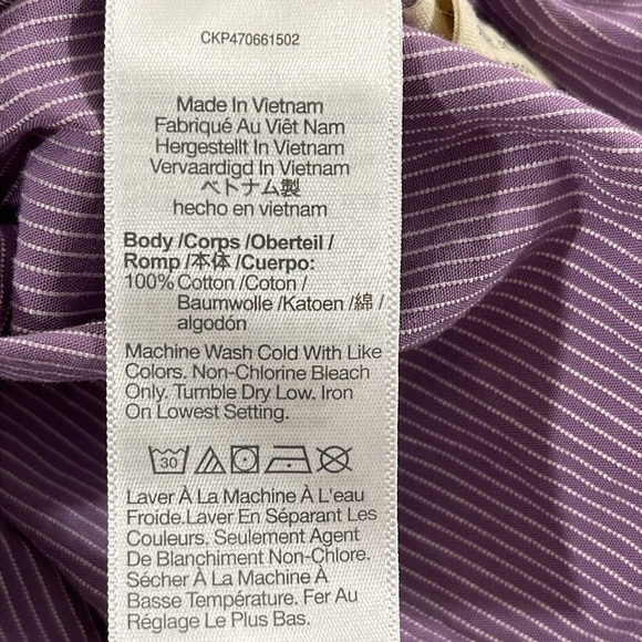 MADEWELL Square Neck Top in Purple & White Stripped Box Blouse Size Large - Picture 9 of 10